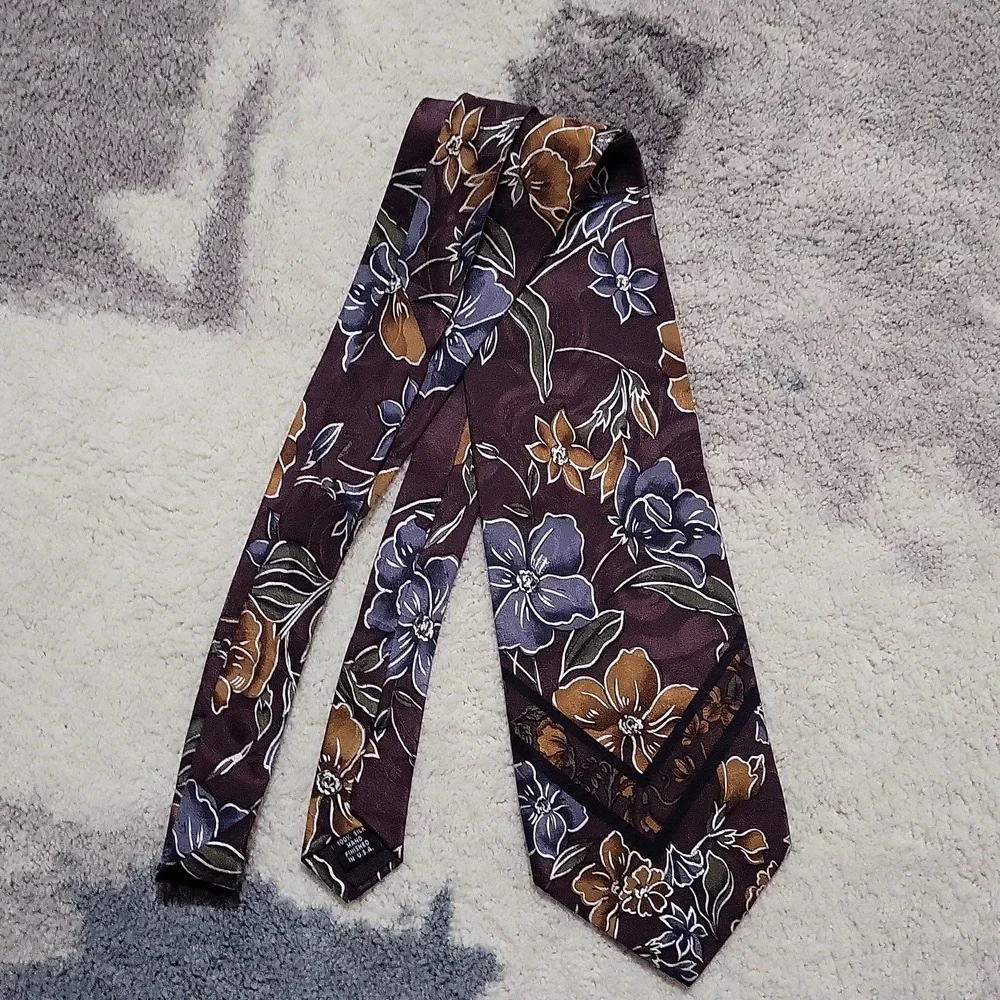 Vintage Deco Mode Silk Floral Neck Tie